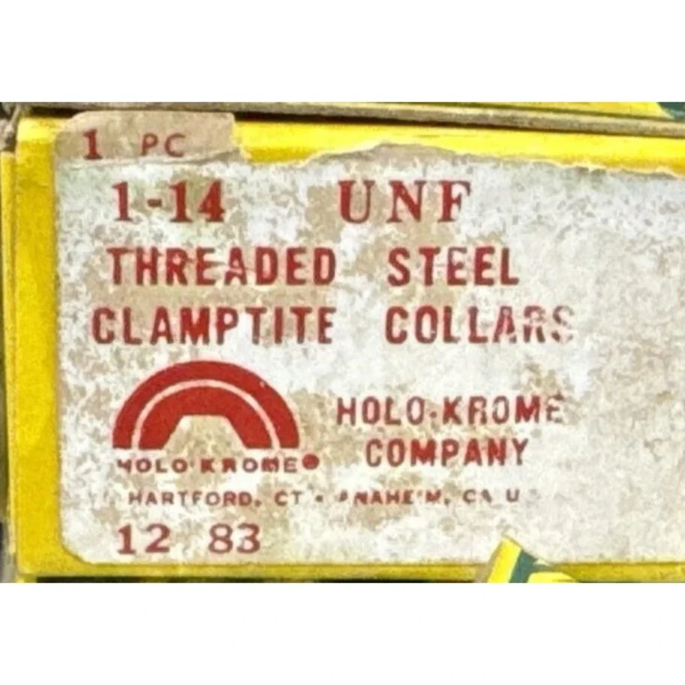 [4X] 1-14 UNF Threaded‎ Clamptite Steel Collars 15238 HOLO-KROME COMPANY 12 83